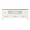 Meubles de télévision DKD Home Decor Blanc Marron Acacia Bois de manguier 125 x 40 x 50 cm