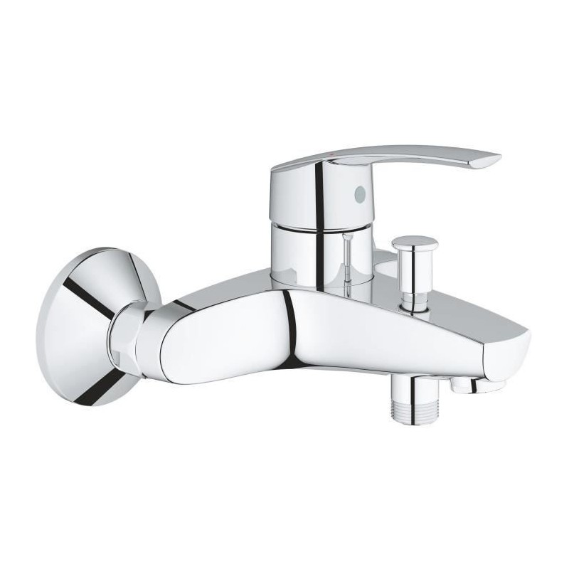 GROHE Mitigeur monocommande Bain/Douche Start, montage mural, raccord fileté pour flexible en 1/2, rosaces métal incluses, 322