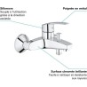 GROHE Mitigeur monocommande Bain/Douche Start, montage mural, raccord fileté pour flexible en 1/2, rosaces métal incluses, 322