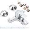 GROHE Mitigeur monocommande Bain/Douche Start, montage mural, raccord fileté pour flexible en 1/2, rosaces métal incluses, 322