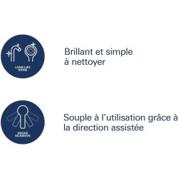 GROHE Mitigeur monocommande Bain/Douche Start, montage mural, raccord fileté pour flexible en 1/2, rosaces métal incluses, 322