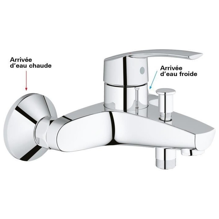 GROHE Mitigeur monocommande Bain / Douche Start Chromé 23206001