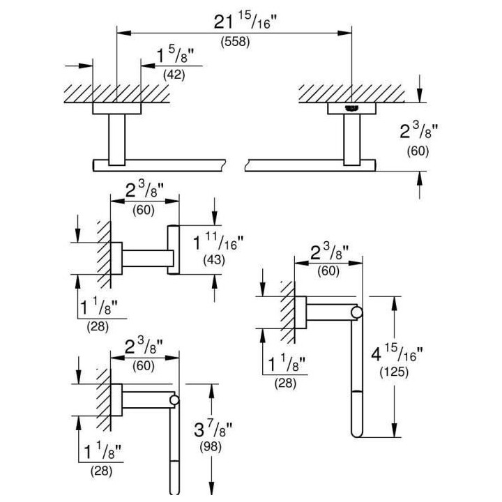 GROHE Set d'accessoires Salle de bain 4 en 1 Essentials Cube 40778001