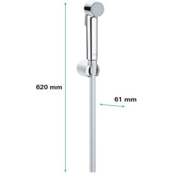 GROHE Ensemble de douche 1 jet avec support mural Vitalio Trigger Spray 30 Chromé 26175001