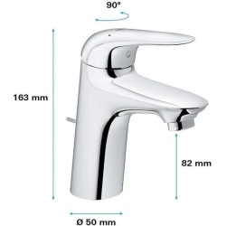 GROHE Mitigeur monocommande Lavabo Taille S Wave Chrome 23581001