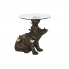 Table d'appoint DKD Home Decor Noir Doré Résine Verre 60 x 49 x 58 cm