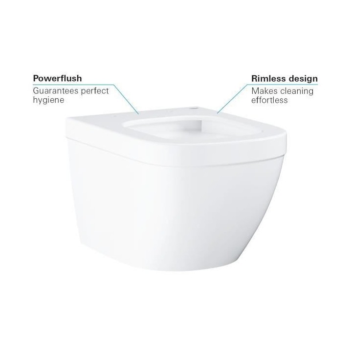 GROHE cuvette WC suspendue compact Euro ceramic, sans bride, caréné,