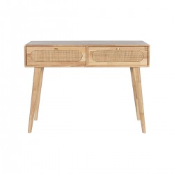 Table d'appoint DKD Home Decor Naturel Métal Bois d'hévéa 100 x 30 x 78 cm