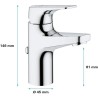 GROHE Mitigeur monocommande Lavabo Taille S Start Flow Chromé 23769000