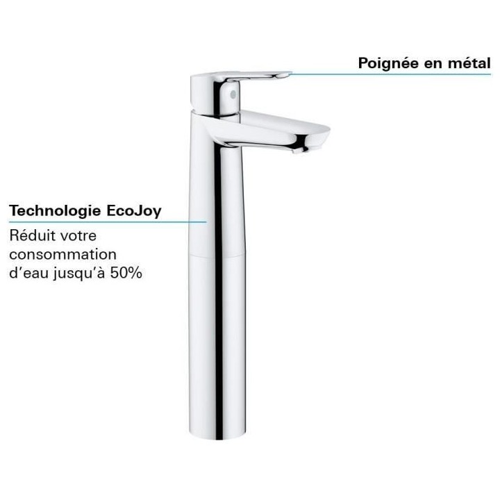 GROHE Mitigeur monocommande Lavabo Taille XL Start Edge Chromé 237770
