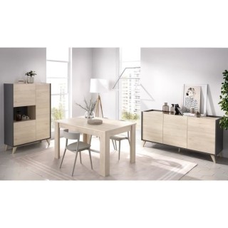 Salle a manger complete avec enfilade + vitrine + table - Décor graph