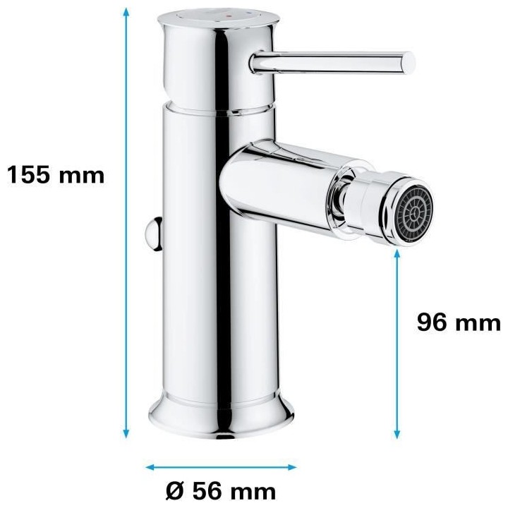 GROHE Mitigeur monocommande Bidet Start Classic, tirette de vidage, mo