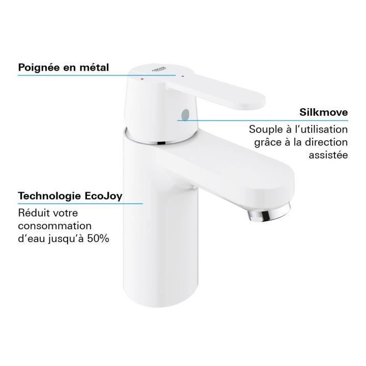 GROHE Mitigeur monocommande Lavabo Taille S Get Blanc 23586LS0