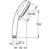 GROHE Pommeau de douche Vitalio Comfort 100, 2 jets, douchette diametre 100mm, technologie anti-brulûre et a économie d'eau 26