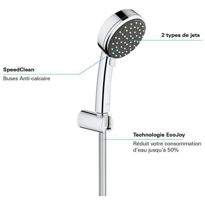 GROHE Ensemble de douche 2 jets avec support mural Vitalio Comfort 100