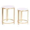 Jeu de 2 tables DKD Home Decor Blanc Doré Métal Marbre 40 x 40 x 55 cm