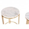 Jeu de 2 tables DKD Home Decor Blanc Doré Métal Marbre 40 x 40 x 55 cm