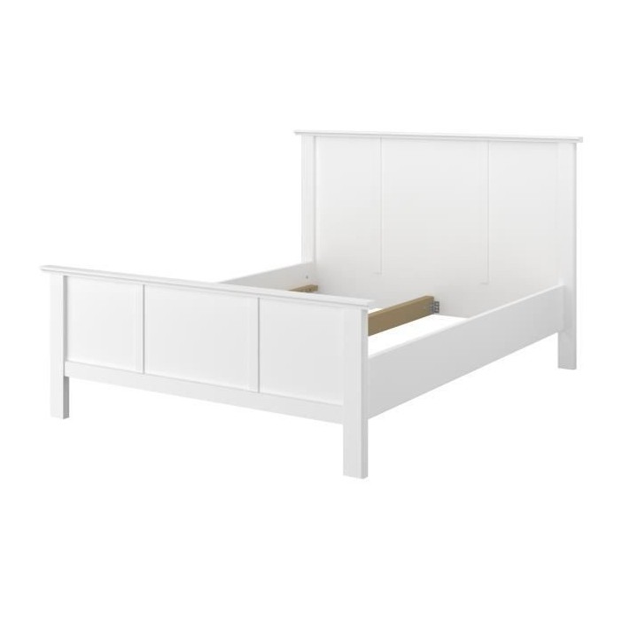 PARISOT MANON Lit adulte 160 x 200 cm - Classique - Blanc