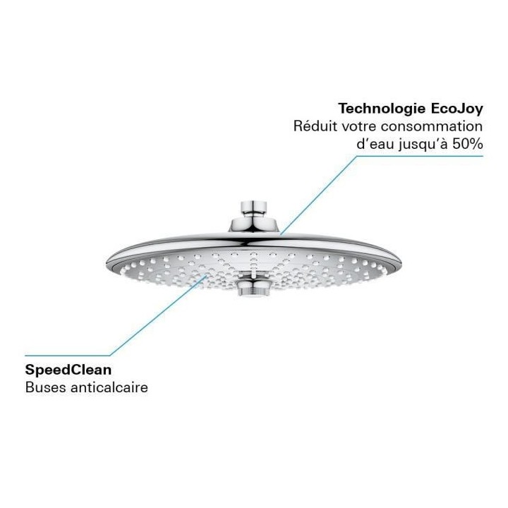 GROHE Douche de tete Vitalio Joy 260, 3 jets, raccords filetés 1/2, d