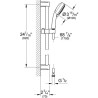 GROHE Ensemble de douche 3 jets Tempesta Cosmopolitan 100 27579002 - Barre de douche 60 cm -Limiteur de débit -Anti-calcaire -C