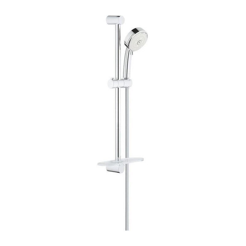 GROHE Ensemble de douche 3 jets Tempesta Cosmopolitan 27576002 - Barre de douche 60 cm - Limiteur de débit - Anti-calcaire - Ch