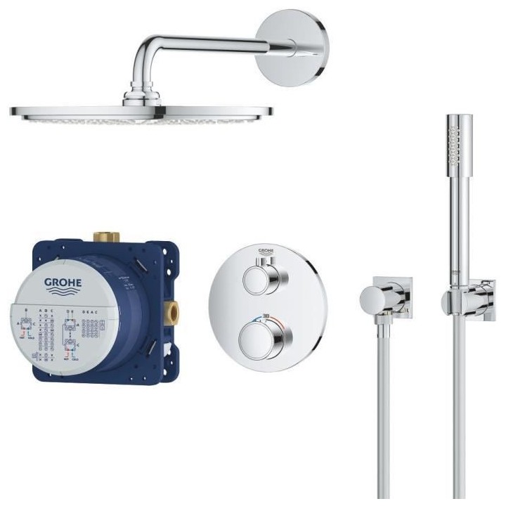 GROHE Ensemble de douche 2 jets Cosmopolitan 310 Grohtherm 34731000- C