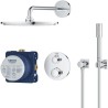 GROHE Ensemble de douche 2 jets Cosmopolitan 310 Grohtherm 34731000- Commande encastrée-Economie d'eau-Anti-calcaire-Chrome