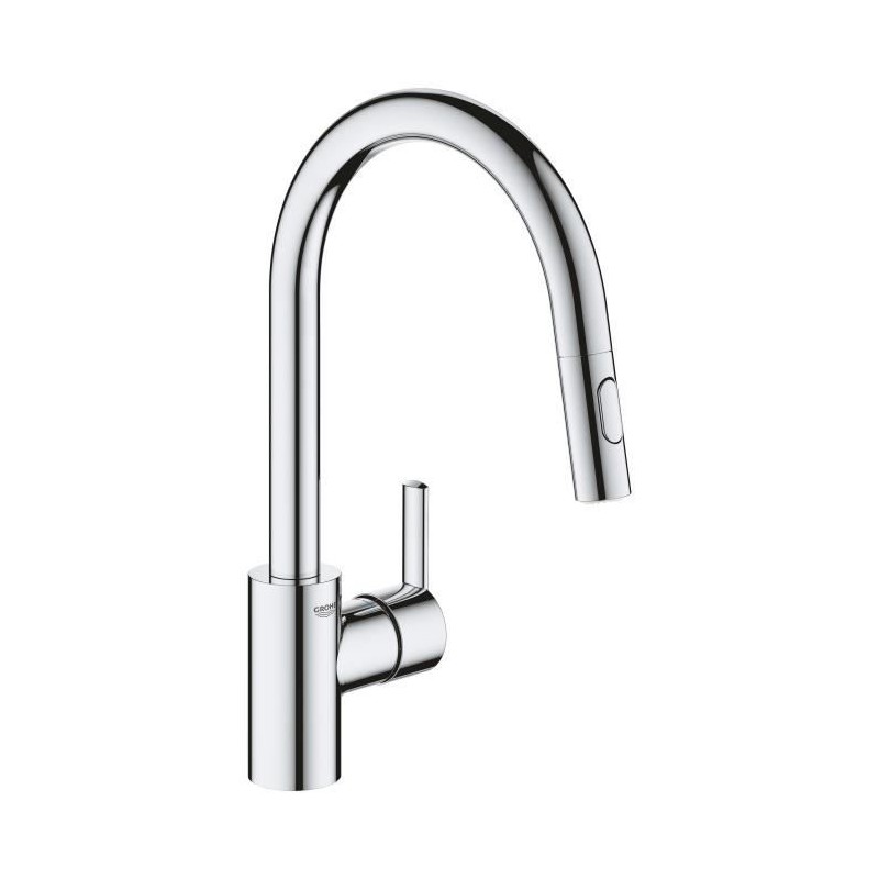 GROHE Robinet de cuisine évier Feel, douchette extractible, rotation 360°, bec en U, inverseur 2 jets, mitigeur cuisine 314860