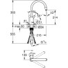 Mitigeur évier chromé bec haut FEEL - GROHE - 32671002