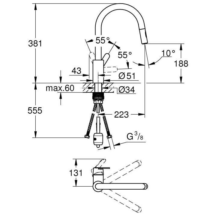 GROHE - Mitigeur monocommande Evier