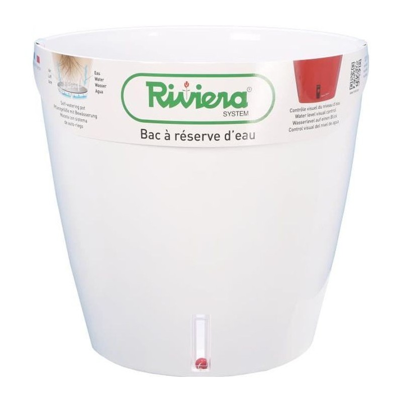 RIVIERA Pot rond Eva New en plastique - Ø 46 cm - 49 L - Blanc