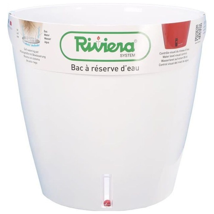 RIVIERA Pot rond Eva New en plastique - Ø 46 cm - 49 L - Blanc