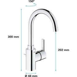 Mitigeur lavabo monocommande chromé FEEL taille L - GROHE - 32723001