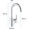 Mitigeur lavabo monocommande chromé FEEL taille L - GROHE - 32723001