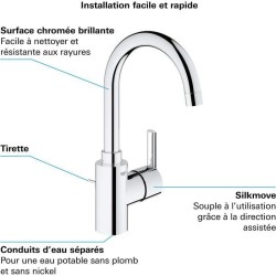 Mitigeur lavabo monocommande chromé FEEL taille L - GROHE - 32723001