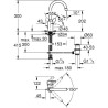 GROHE Mitigeur lavabo monocommande Eurostyle Cosmopolitan 23043003 - Bec tube pivotant - Limiteur de débit - Chrome - Taille L