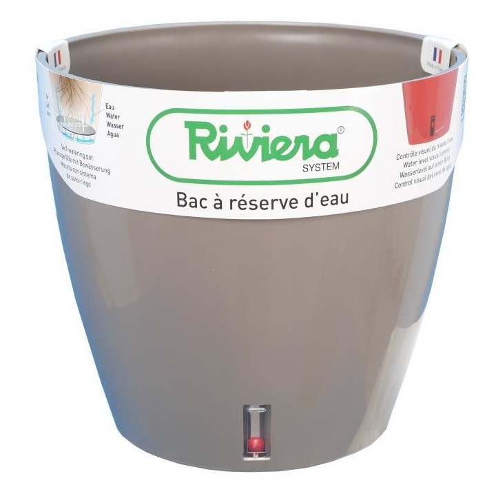 RIVIERA Pot rond Eva New en plastique - Ø 46 cm - 49 L - Taupe