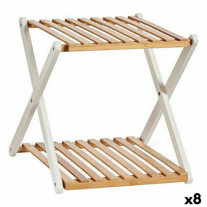 Étagère Pliable Blanc Marron Bois 32 x 34 x 39 cm (8 Unités)