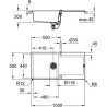 Evier 1 bac K500 GROHE - Egouttoir gauche - A encastrer - Installation rapide - L 100 x P 50 cm - Quartz composite