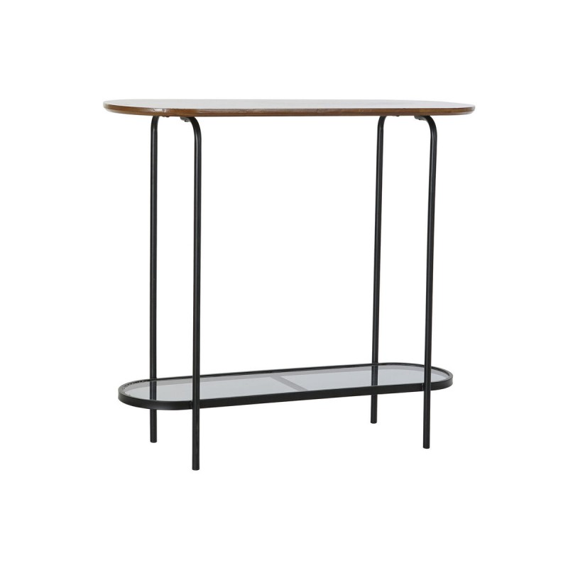 Console DKD Home Decor Noir Bois Verre Fer (90 x 30 x 80 cm)