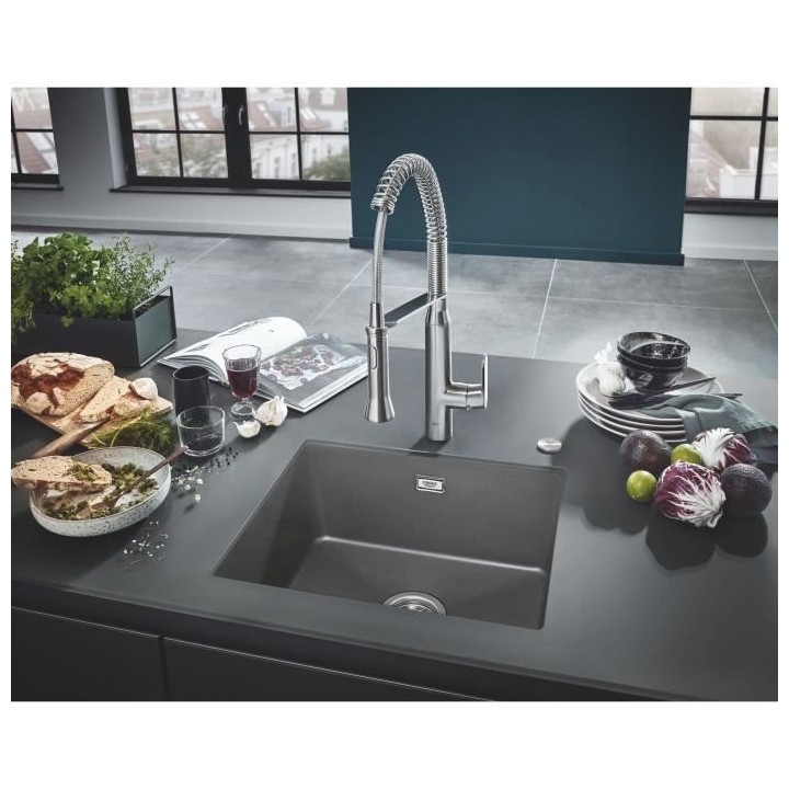 GROHE Evier composite K700U 533 x 457 mm Gris granite 31654AT0
