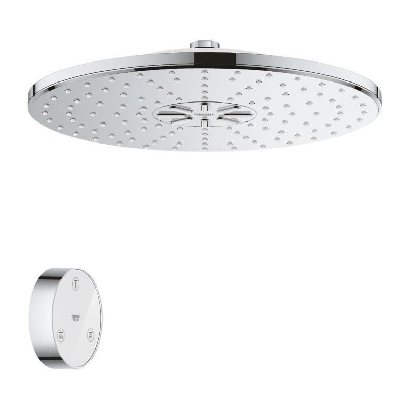 GROHE Douche de tete 2 jets Rainshower SmartConnect 310 26641000 - Télécommande - Limiteur de débit - Anti-calcaire - Chrome