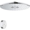 GROHE Douche de tete 2 jets Rainshower SmartConnect 310 26641000 - Télécommande - Limiteur de débit - Anti-calcaire - Chrome