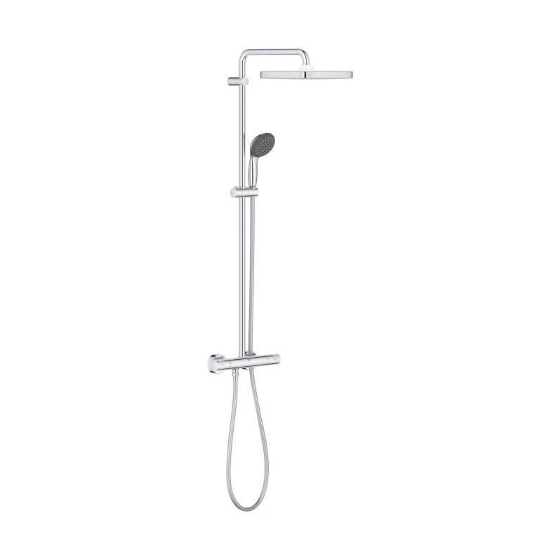 GROHE Colonne de douche avec mitigeur thermostatique Vitalio Start 250, douche apparente, tete de douche 250mm, 26696000