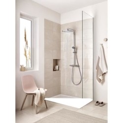 GROHE Colonne de douche avec mitigeur thermostatique Vitalio Start 250, douche apparente, tete de douche 250mm, 26696000