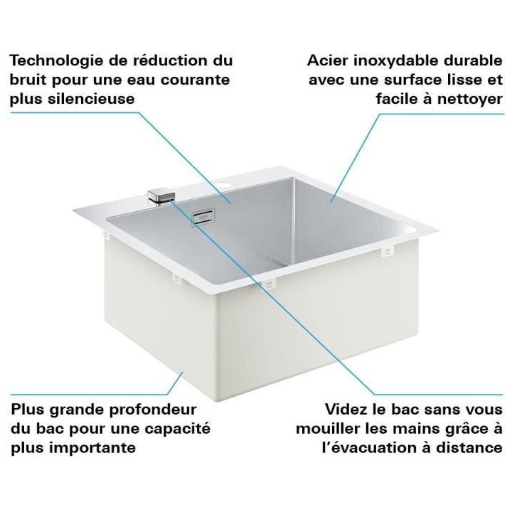 GROHE Évier en acier inoxydable K800 31583SD1