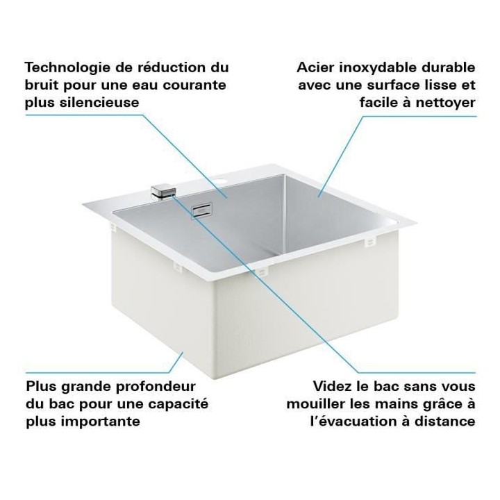 GROHE Évier en acier inoxydable K800 31583SD1