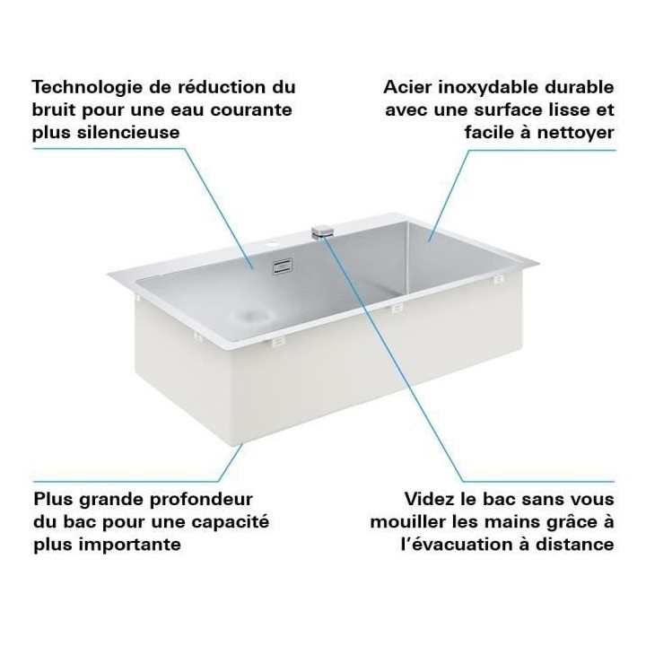 GROHE Évier en acier inoxydable K800 31584SD1