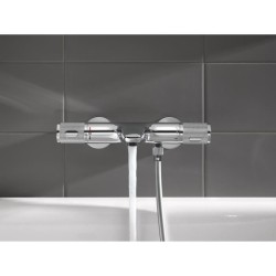 GROHE Mitigeur thermostatique douche Precision Feel, montage mural, indicateur de température, filtres intégrés, chromé, 347