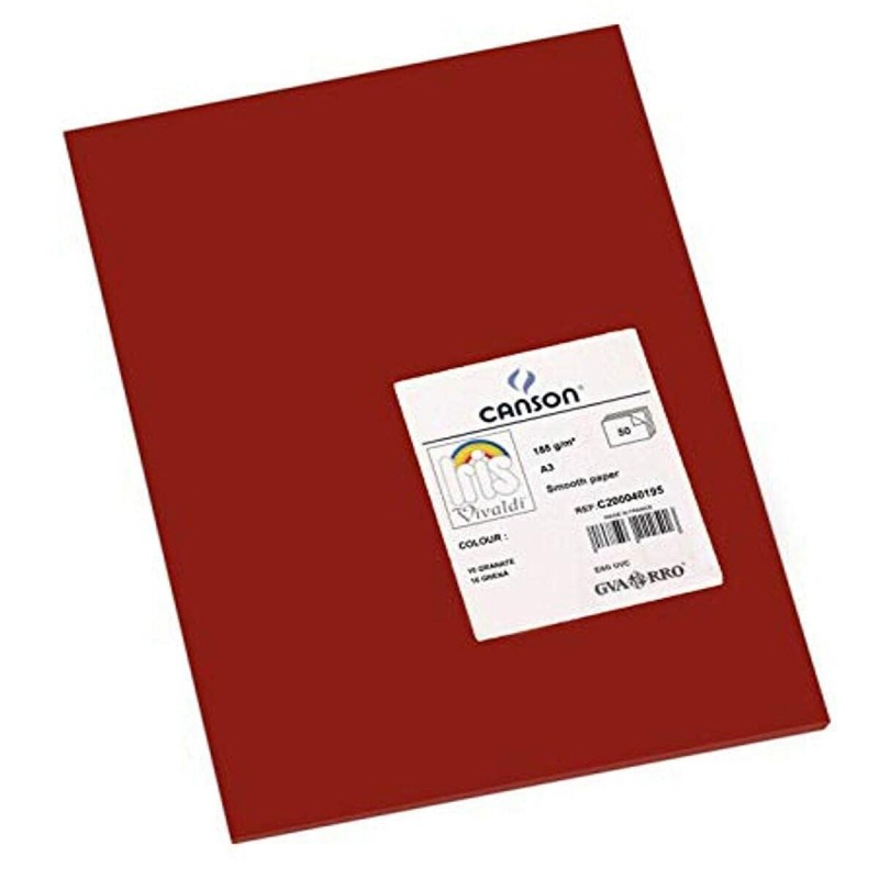 Papiers carton Iris 29,7 x 42 cm Bordeaux 185 g (50 Unités)